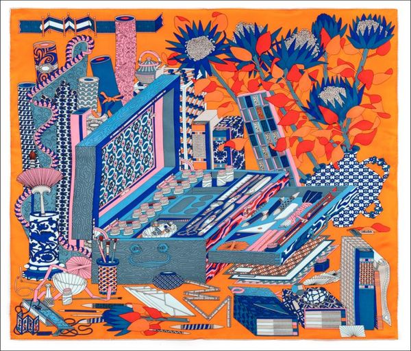stain edge scarf print women handmade vintage big size scarfs hijab shawl foulard scarves wraps for ladies1470221, Blue;gray